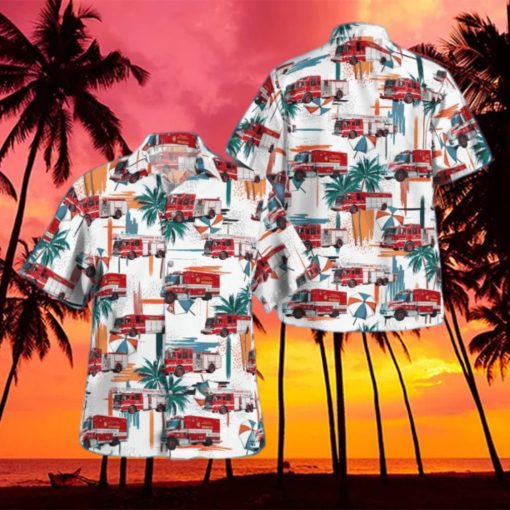 Wisconsin Milwaukee Fire Department Summer Aloha And Beach Short hawaiian shirt