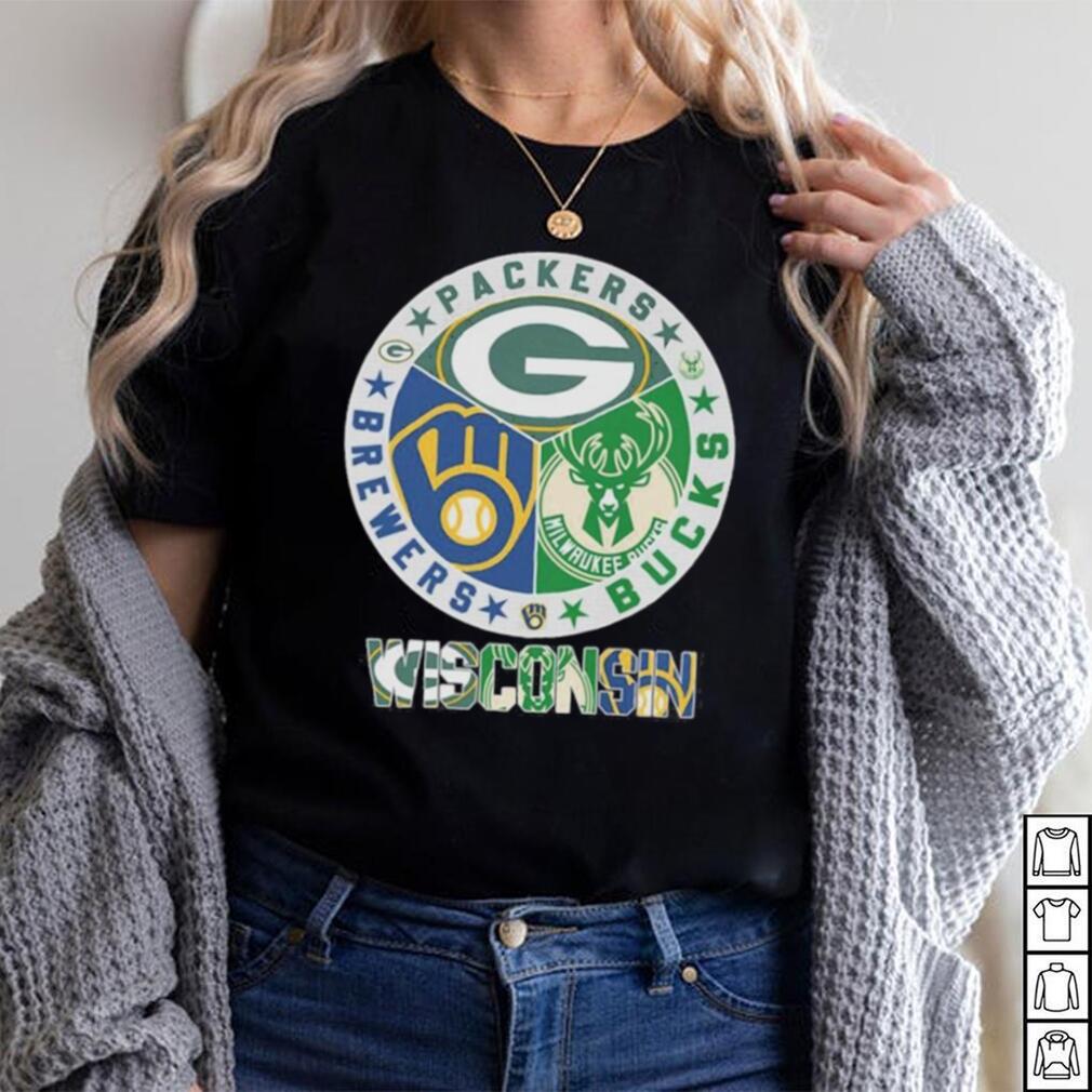 Official Wisconsin Sports teams, Milwaukee Brewers, Milwaukee Bucks and Green  Bay Packers shirt - Limotees