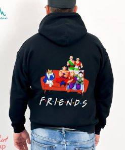 dragon ball characters on sofa friends anime shirt