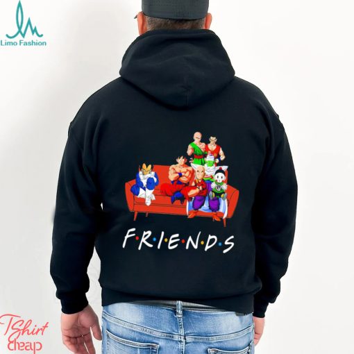 dragon ball characters on sofa friends anime shirt