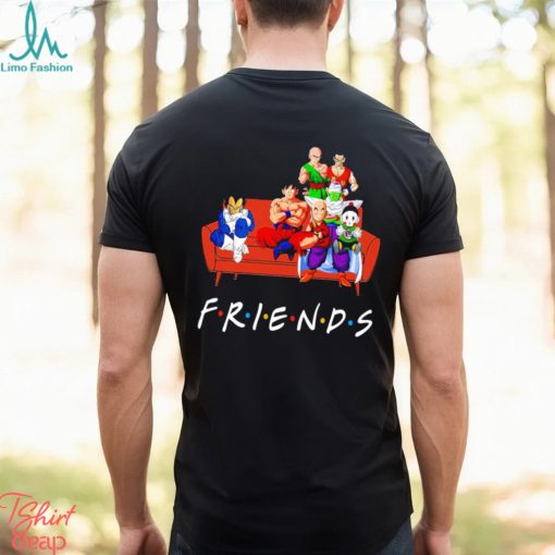 dragon ball characters on sofa friends anime shirt