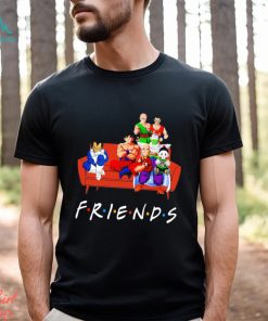 dragon ball characters on sofa friends anime shirt