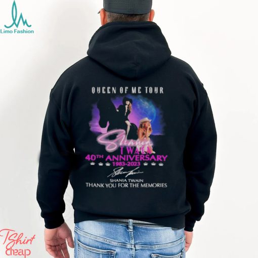 queen of me tour 40th anniversary 1983 2023 shania twain thank you for the memories shirt