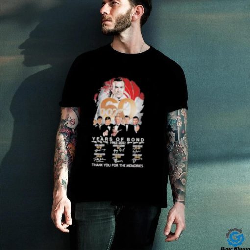 007 60 years of Bond 1962 2022 thank you for the memories signatures shirt