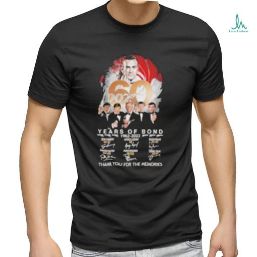 007 60 years of Bond 1962 2022 thank you for the memories signatures shirt