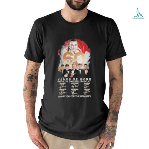 007 60 years of Bond 1962 2022 thank you for the memories signatures shirt