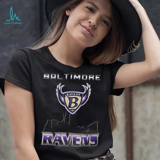 1996 Baltimore Ravens skyline city vintage shirt