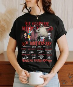 30th Anniversary Of The Nightmare Before Christmas 1993 2023 Thank You For The Memories Signatures Shirt
