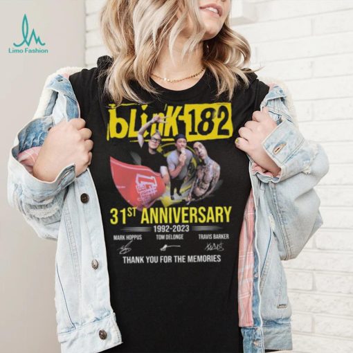 31st anniversary 1992 2023 Blink 182 thank you for the memories signatures shirt