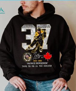 37 Patrice Bergeron 2023 2003 thank you for all your dedication signature shirt