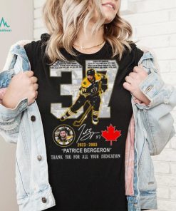 37 Patrice Bergeron 2023 2003 thank you for all your dedication signature shirt