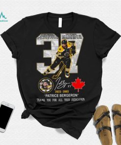 37 Patrice Bergeron 2023 2003 thank you for all your dedication signature shirt