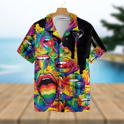 3D Hawaiian T Shirt For Gay  Sexy Lips Always Proud LGBT Hawaiian Shirt