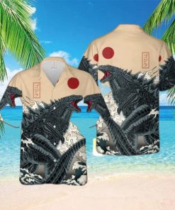 3D King Of Monster Godzilla Japanese Gojira Hawaiian Shirt Vintage Hawaii  Shirt