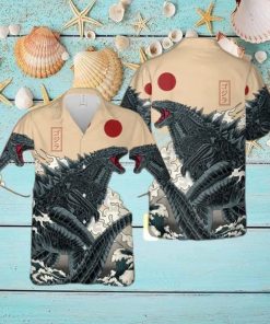 3D King Of Monster Godzilla Japanese Gojira Hawaiian Shirt Vintage Hawaii Shirt