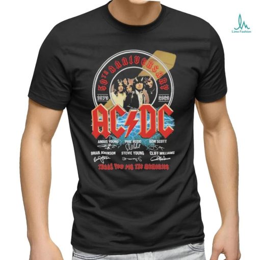 50th Anniversary 1979 2023 ACDC Thank You for the memories signatures shirt