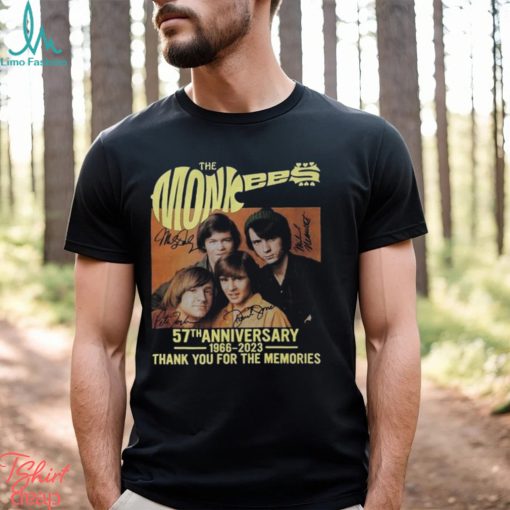 57Th Anniversary 1966 2023 Signatures The Monkees T Shirt Band Shirt Unisex Hoodie