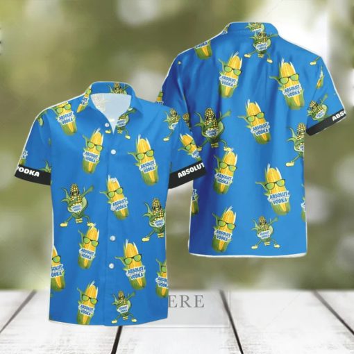 Absolut Vodka Funy Corn Aloha Hawaiian Shirt And Shorts Summer Gift