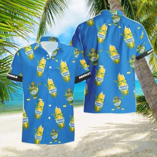 Absolut Vodka Funy Corn Aloha Hawaiian Shirt And Shorts Summer Gift