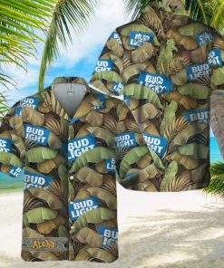 Abstract Banana Leaves Bud Light Hawaiian Shirt For Men And Women Gift Hawaiian Beer