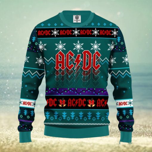 Acdc Blue Green Thanksgiving Women Mens Ugly Christmas Sweater