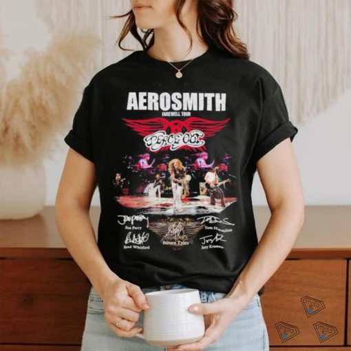 Aerosmith farewell tour peace out signatures shirt