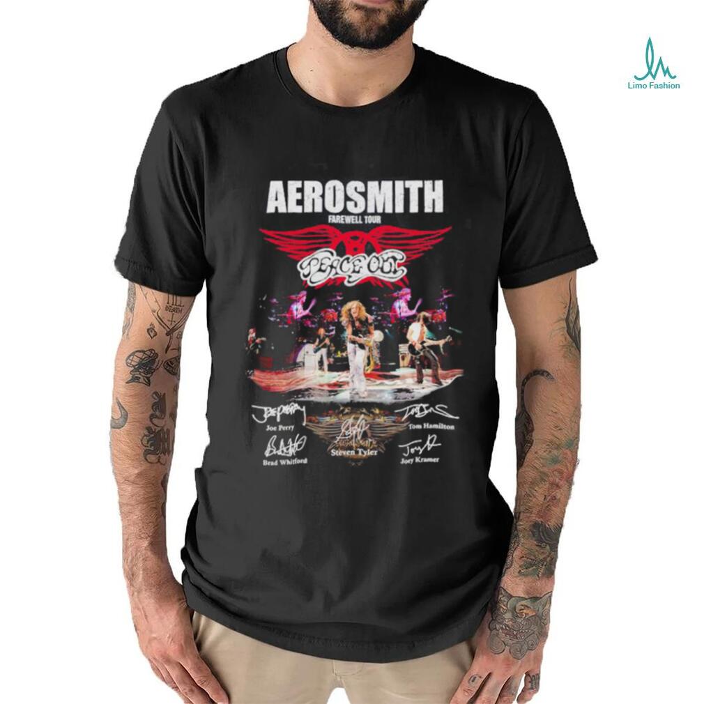 Aerosmith Farewell Tour And Their Signatures T-shirt