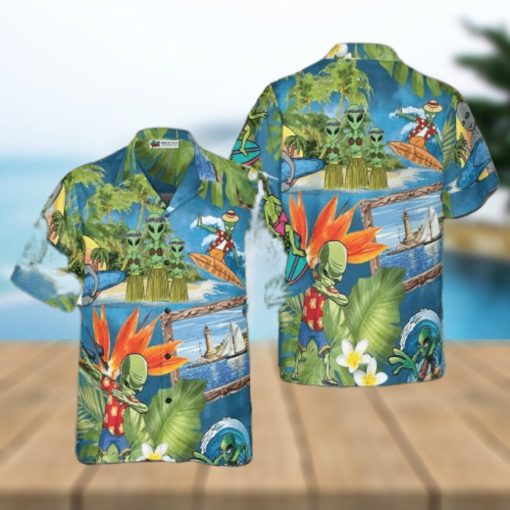 Alien Tropical Summer Hawaiian Shirt Summer Beach Aloha Shirt For Men And Women