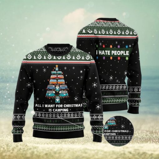 All I Want For Is Camping Ugly Christmas Sweater Gift Men Women