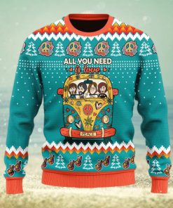 All You Need Is Love Hippie Ugly Christmas Sweater Christmas Gift For Men And Women