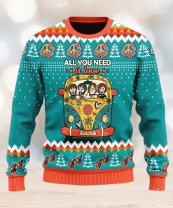 All You Need Is Love Hippie Ugly Christmas Sweater Christmas Gift For Men And Women