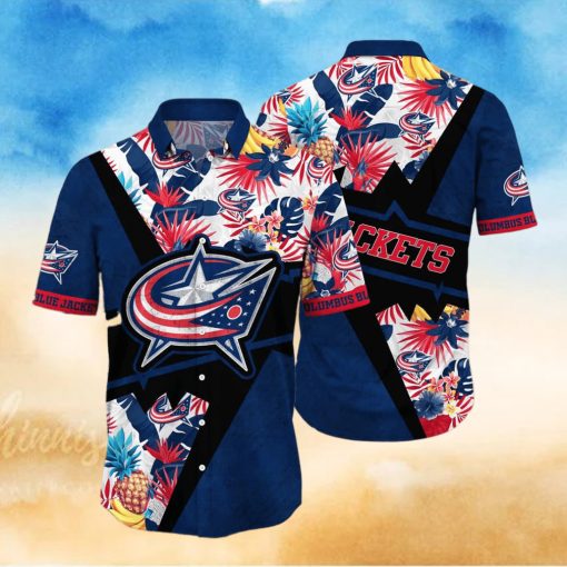 Aloha NHL Columbus Blue Jackets Hawaiian Shirt Gift For Beach Trip