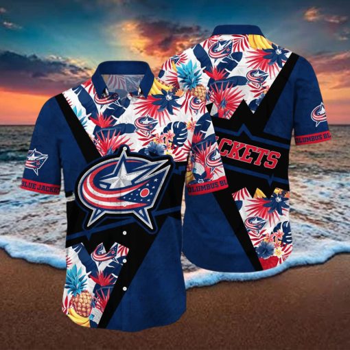 Aloha NHL Columbus Blue Jackets Hawaiian Shirt Gift For Beach Trip