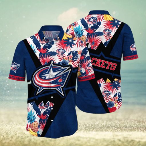 Aloha NHL Columbus Blue Jackets Hawaiian Shirt Gift For Beach Trip