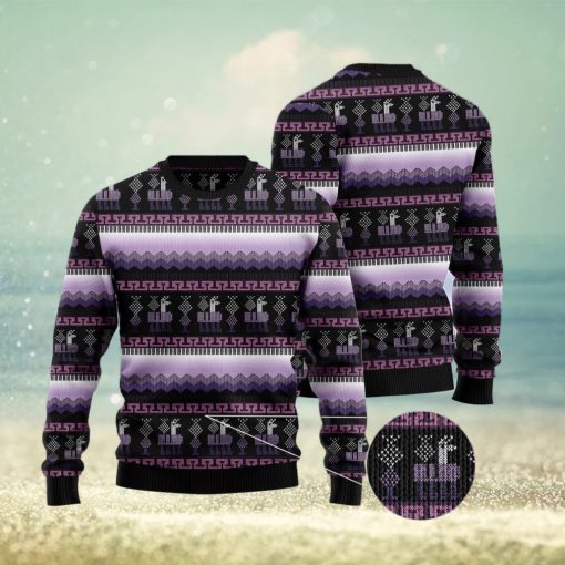 Alpaca Purple Pattern Ugly Christmas Sweater Gift Men Women