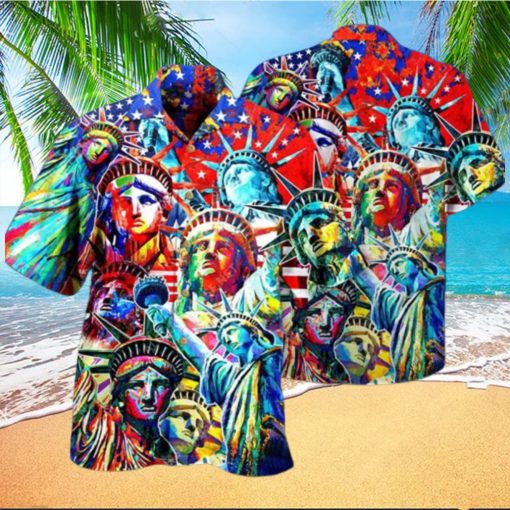 America Colorful Statue Of Liberty Hawaiian Shirt