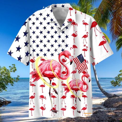 America Flag Flamingo Hawaiian Shirt