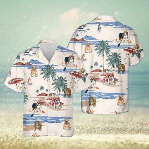 American Bulldog Summer Beach Hawaiian Shirt  Dog Hawaii Shirt For Summer Travel