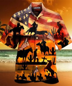 American Cowboy Sunset Full Printing Hawaiian Shirt