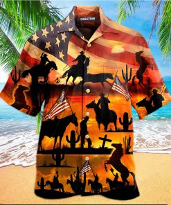 American Cowboy Sunset Full Printing Hawaiian Shirt