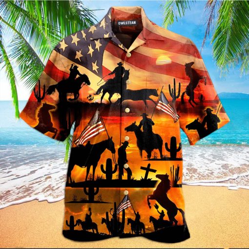 American Cowboy Sunset Full Printing Hawaiian Shirt