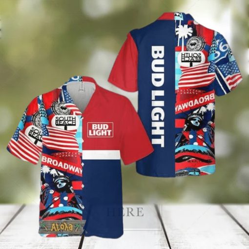 American Independence Day Bud Light Hawaii Shirt For Men And Women Gift Hawaiian Beer