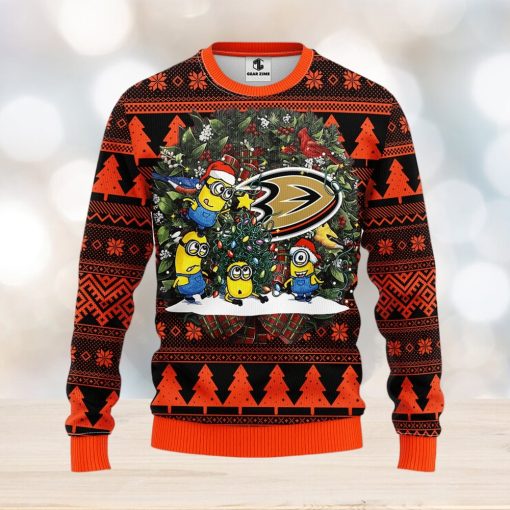 Anaheim Ducks Minion Christmas Ugly Sweater