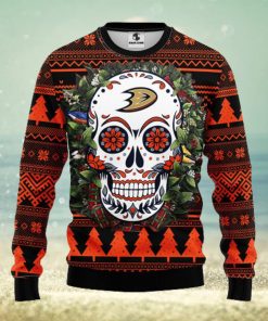 Anaheim Ducks Skull Flower Ugly Christmas Ugly Sweater