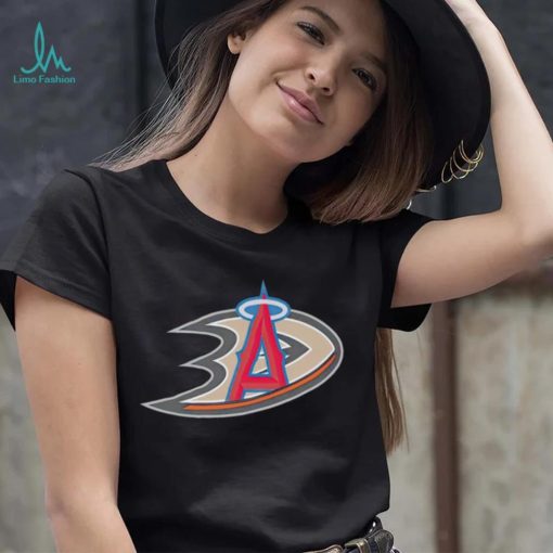 Anaheim Ducks and LA Anaheim Angels logo shirt