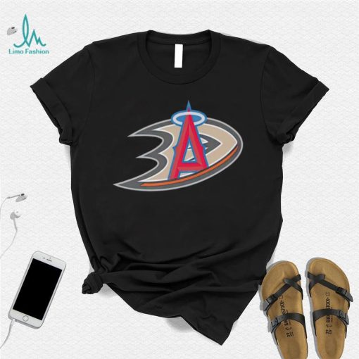 Anaheim Ducks and LA Anaheim Angels logo shirt
