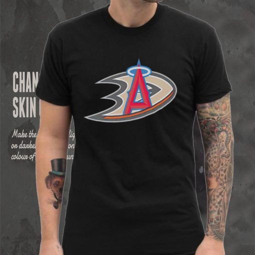 Anaheim Ducks and LA Anaheim Angels logo shirt