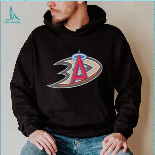 Anaheim Ducks and LA Anaheim Angels logo shirt