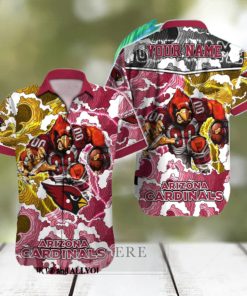 Arizona Cardinals Surfboard Pattern Custom Name Hawaiian Shirt - Limotees