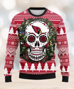 Arizona Cardinals Skull Flower Ugly Christmas Ugly Sweater